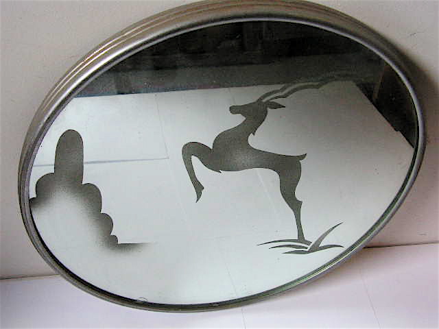 MIRROR, Round Deco w Deer